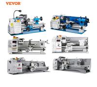 VEVOR Mini tour à métaux Mini tour à métaux outil vitesse Variable grand tour à plage pivotante pour petite Machine-outil mécanique 220 x 600 mm 1100W