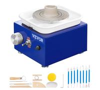 VEVOR Mini Tour de Potier 6,5/10 cm de Dia Roue de Poterie Électrique 30 W 0-300 tr/min Machine de Poterie Électrique Tour Céramique Charge 1 kg