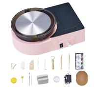 VEVOR Mini Tour de Potier Électrique, Roue de Poterie avec Plateau Tournant 158 mm, Rotation Avant et Arrière, Vitesse Réglable, avec Outils de Façonnage, pour Artisanat, Bricolage à Domicile, Rose