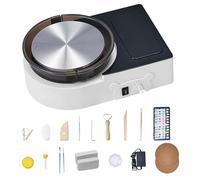 VEVOR Mini Tour de Potier Électrique, Roue de Poterie avec Plateau Tournant de 158 mm, Rotation Avant et Arrière, Vitesse Réglable, avec Outils de Façonnage, pour Artisanat, Bricolage Domicile, Blanc