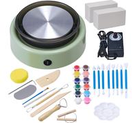 VEVOR Mini Tour de Potier Électrique avec Plateau Tournant 158 mm Poterie Vert