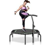 VEVOR Mini trampoline fitness rebounder 1385 mm avec poignée pour adultes 205 kg