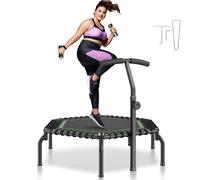 VEVOR Mini trampoline fitness rebounder 1385 mm avec poignée pour adultes 205 kg