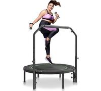 VEVOR Mini Trampoline Pliable, 1027 mm, Fitness rebounder, Charge Max. 150 kg, Stable et Silencieux avec poignée en Mousse réglable en Hauteur à 4 Niveaux, pour Exercice, entraînement, pour Adultes