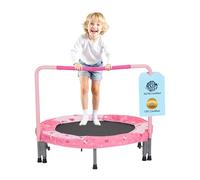 VEVOR Mini Trampoline Pliable pour Enfant, 955 x 750 mm, Fitness rebounder pour Tout-Petits avec poignée, Cadeau d'anniversaire pour Enfants de 3 Ans et Plus, garçons et Filles pour s'amuser, Rouge