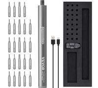 VEVOR Mini Visseuse sans Fil avec Set de 24 Embouts de Vissage Tournevis Électrique Rechargeable Max. Couple Électrique 0,3 Nm Manuel 3 Nm 170 tr/min Kit pour Réparation de Montre Lunettes Drone PC