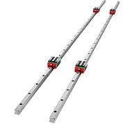 VEVOR Miniature Rail Linéaire Guide HSR15X1500, 2 Rails Linéaire +4 Blocs de Guidage HSR15-1500 mm, Rails Linéaires CNC, pour le Routeur CNC/Rectifieuse CNC/l'Impression de Machines Industrielles
