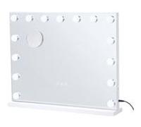 VEVOR Miroir de maquillage Hollywood 15 LED réglables 3 modes Grossissant 5X USB Blanc 580x458 mm