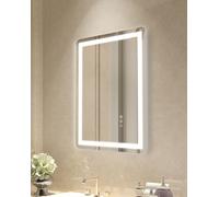 VEVOR Miroir de salle de bain LED Vanity Mirror (50 x 70 cm), miroir antibuée, miroir de salle de bain à intensité variable en continu avec 3 températures de couleur, fixation murale