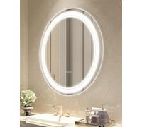 VEVOR Miroir de Salle de Bain Rond à LED, 60 cm, Miroir de Maquillage avec éclairage Frontal et rétroéclairé, Miroir Mural à mémoire antibuée avec lumières, intensité Variable en continu à 3 Couleurs