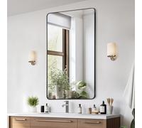 VEVOR Miroir Mural 71,1x152,4x2,5 cm, Miroir de Maquillage avec Contours en Alliage d'Aluminium et Film Antidéflagrant, Résistant aux Rayures avec Support en Forme de Z, Salle de Bain Chambre Salon