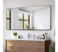 VEVOR Miroir Mural 91,5x182,8x2,5 cm, Miroir de Maquillage avec Contours en Alliage d'Aluminium et Film Antidéflagrant, Résistant aux Rayures avec Support en Forme de Z, Salle de Bain Chambre Salon