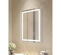 VEVOR Miroir LED 50 x 70 cm – Mural maquillage, frontal/rétroéclairé, mémoire, antibuée, 3 couleurs