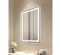 VEVOR Miroir mural de salle de bain LED antibuée variable 3 couleurs 60 x 80 cm