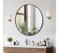 VEVOR Miroir Mural Rond Diamètre 76,2 cm avec Contours en Alliage d'Aluminium