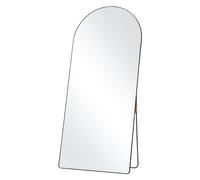 VEVOR Miroir Pleine Longueur arqué, 1800x810 mm, Grand Miroir de Sol Mural à Suspendre en Verre trempé avec Support, Cadre en Alliage d'aluminium, Miroir de Dressing Complet pour Salon, Chambre, Noir