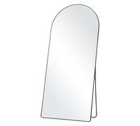 VEVOR Miroir pleine longueur arqué, 1800x810 mm, grand miroir de sol mural à suspendre en verre trempé avec support, cadre en alliage d'aluminium, miroir de dressing complet pour salon, chambre, noir