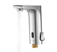 VEVOR Mitigeur Automatique sans Contact, Robinet à Capteur de Lavabo, Mélangeur d’Eau Chaude et Froide Réglable Mains Libres, Poignée Unique, pour Tuyau de 9,5 mm, Cuisine Salle de Bain, Argent