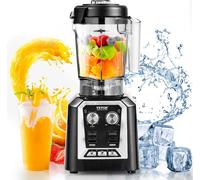 VEVOR Mixeur Professionnel de Comptoir, Blender Électrique avec Bol en Verre de 2 L, Mélangeur 3 Fonctions en Acier Inoxydable, pour Boissons Glacées, Milk-shakes, Smoothies, Peree, Glace Pilée, Noir