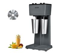 VEVOR Mixeur Électrique pour Milkshakes 2 Têtes Machine à Milkshake 500 W 3 Vitesses 15000/18000/21000 tr/min 2 Gobelets en Inox 820 mL pour la Préparation des Boissons Thé au Lait Smoothie Maison Bar