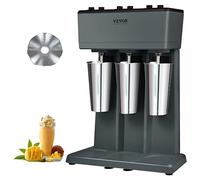 VEVOR Mixeur Électrique pour Milkshakes 3 Têtes Machine à Milkshake 750 W 3 Vitesses 15000/18000/21000 tr/min 3 Gobelets en Inox 820 mL pour la Préparation des Boissons Thé au Lait Smoothie Maison Bar