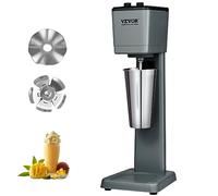 VEVOR Mixeur Électrique pour Milkshakes Une Tête Machine à Milkshake 250 W 3 Vitesses 15000/18000/21000 tr/min Gobelet en Inox 820 mL pour la Préparation des Boissons Thé au Lait Smoothie Maison Bar