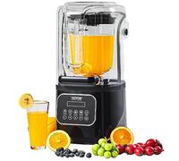 VEVOR Mixeur Professionnel 2 L, Blender Électrique de Comptoir, Mélangeur Multifonctionnel avec Bouclier et Bol en Plastique, 9 Vitesses et 5 Fonctions, pour Boissons Glacées Milk-shakes Smoothies