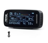 VEVOR Moniteur de qualité d'air 9 en 1, détecteur de CO2, température, humidité, formaldéhyde TVOC AQI, compteur de particules PM2,5 PM10 PM1,0 compteur avec seuils d'alarme pour intérieur, extérieur