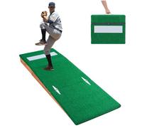 VEVOR Monticule de Lancement, 216 cm, Monticule de Lanceur de Baseball Portable avec Gazon en synthétique PP Anti-décoloration, Planche en Bois et Base réglable, pour entraînement intérieur extérieur