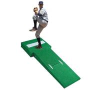 VEVOR Monticule de Lancement de 195 cm, Monticule de Lanceur de Baseball Portable avec poignée de Transport, Gazon en PP Anti-décoloration et Planche en Bois, pour entraînement intérieur extérieur