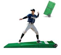 VEVOR Monticule de Lancement de 228 cm, Monticule de Lanceur de Baseball Portable avec poignée de Transport, Gazon en PP Anti-décoloration et Planche en Bois, pour entraînement intérieur extérieur