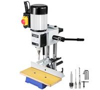 VEVOR Mortaiseuse à Bédane Carré, 370 W, Machine à Percer Bois d'Établi Électrique avec Ensemble Forets, Capacité du Burin 6-12 mm, Capacité du Mandrin 13 mm, 1400 tr/min, pour Travail Perçage du Bois