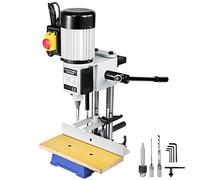 VEVOR Mortaiseuse à Bédane Carré, 750 W, Machine à Percer Bois d'Établi Électrique avec Ensemble Forets, Capacité du Burin 6-12 mm, Capacité du Mandrin 13 mm, 2800 tr/min, pour Travail Perçage du Bois