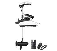 VEVOR Moteur de Bateau de Pêche à la Traîne, Poussée 25 kg, Moteur Hors-bord Électrique 12 V avec GPS, Tige 1370 mm, 10 Vitesses, Télécommande, Indicateur de Batterie LCD, pour Kayak, Eau Douce Salée