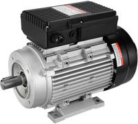 VEVOR Moteur électrique 1,5 kW 1400 tr/min, AC 220~240 V 9,85 A, 90 l, cadre B34, moteur de compresseur d'air monophasé, arbre cannelé 24 mm, rotation à droite/gauche pour machines agricoles et outils