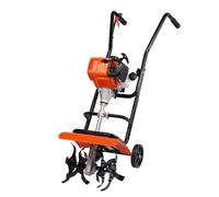VEVOR Motobineuse Thermique à Moteur Essence 31 CC à 4 Temps avec 4 Dents Avant Réglables en Acier Grandes Roues Installation Facile Cultivateur de Sol pour Potager Jardinière Travail du Sol Champs