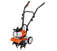 VEVOR Motobineuse Thermique à Moteur Essence 43 CC à 2 Temps avec 4 Dents Avant Réglables en Acier Grandes Roues Installation Facile Cultivateur de Sol pour Potager Jardinière Travail du Sol Champs