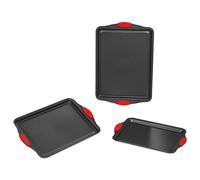 VEVOR Moule à pâtisserie acier au carbone antiadhésif 3 PCS poignée en silicone