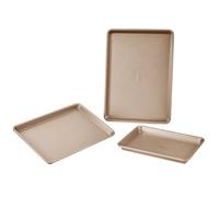 VEVOR Ensemble de moules à pâtisserie en acier au carbone antiadhésif 3 pcs or