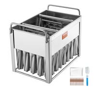 VEVOR Moules à glace commerciaux, 40 moules cylindriques à sucettes glacées, moules à popsicle en acier inoxydable, support de moule pour machine à crème glacée avec 50 bâtons de glace et sacs