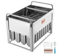 VEVOR Moules commerciaux pour bâtonnets glacés, 40 pcs. Moules à glace à tête ronde avec double fente, moules pour bâtonnets glacés en acier inoxydable, support de moules pour sorbetière avec 50 pièce