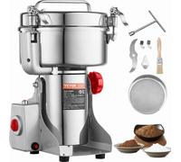 VEVOR moulin à céréales électrique moulin à épices à grande vitesse 2 kg 3400 W, broyeur en acier inoxydable, pour grains secs épices céréales café maïs poivre, type pivotant 24 x 23 x 38 cm