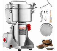 VEVOR moulin à céréales électrique moulin à maïs à grande vitesse 2500 g 3400 W, broyeur en acier inoxydable, pour grains secs épices muesli café maïs poivre type pivotant 24 x 23 x 39 cm