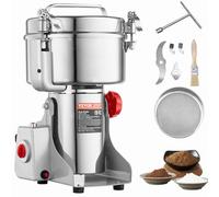 VEVOR Moulin à Épices Électrique 2000 g, Broyeur à Grains Commercial 3400 W à Haute Vitesse, Moulin à Farine en Acier Inoxydable, Type Oscillant pour Moudre Rapidement Céréales Épices Herbes Cafés