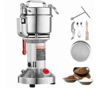 VEVOR Moulin à Épices Électrique 300 g, Broyeur à Grains Commercial 1500 W Haute Vitesse, Moulin à Farine en Acier Inoxydable, Type Droit, pour Moudre Rapidement Céréales Épices Herbes Poivres