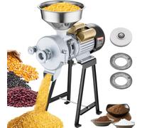VEVOR Moulin à Grains Électrique, Broyeur à Épices Commercial 3000 W, Moulin à Farine Sec et Humide, Réglable en Épaisseur, en Acier Inoxydable, pour Moudre Rapidement Céréales Épices Herbes Poivres