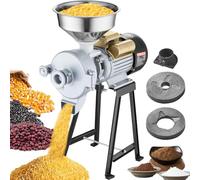 VEVOR Moulin à Grains Électrique, Broyeur à Épices Commercial 3000 W, Moulin à Farine Sec et Humide, Réglable en Épaisseur, en Acier Inoxydable, pour Moudre Rapidement Céréales Épices Herbes Poivres
