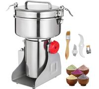 VEVOR Moulin à Grains Électrique Commercial Capacité 1000g Broyeur à Céréales en Acier Inoxydable 25000tr/min Concasseur à Maïs à Épices Fonction 5 Minutes Machine à Poudre 2000W pour Café Soja Blé