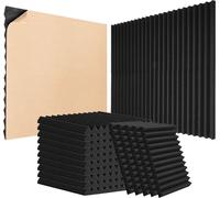 VEVOR Mousse acoustique Panneaux acoustiques, jeu de 48 300x300x25mm, panneaux muraux insonorisants autocollants haute densité, panneaux acoustiques, tapis en mousse acoustique