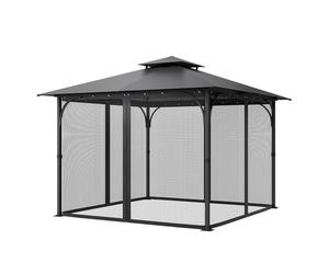 VEVOR Moustiquaire Tonnelle de 304,8x304,8x198,1 cm, Moustiquaire Gazebo Extérieur, avec Double Fermeture Éclair, Rideau de Tonnelle en Maille Anti-moucherons pour Jardin, Patio, Filet Uniquement